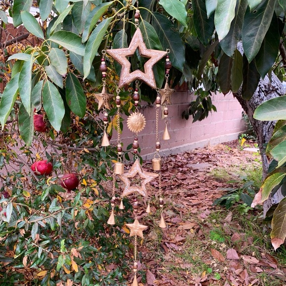 Celestial Sun Moon & Star HandPainted Mystic Wood Wind Chime Sun Catcher Mobile - Picture 6 of 15